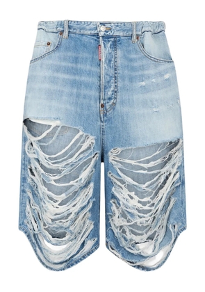 DSQUARED2 destroyed wash surfer shorts - Blue