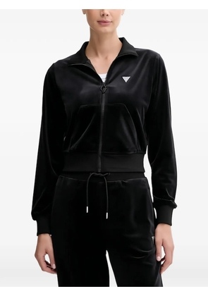 GUESS USA zipped rhinestone-embellished top - Black