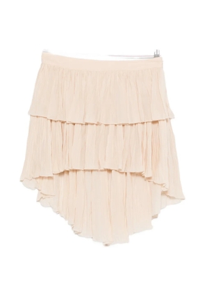 Blumarine tiered ruffled mini skirt - Neutrals