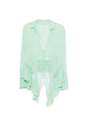Blumarine lace ruffled blouse - Green
