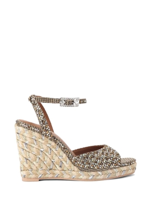 Kurt Geiger London 105mm houndstooth espadrilles sandals - Gold