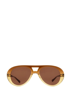 JULIUS TART OPTICAL Hole In One navigator-frame sunglasses - Brown