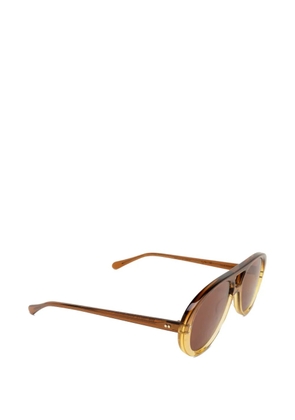 JULIUS TART OPTICAL Hole In One navigator-frame sunglasses - Brown