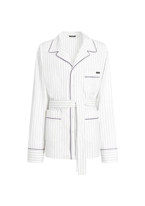 Dolce & Gabbana striped poplin vanity robes - White