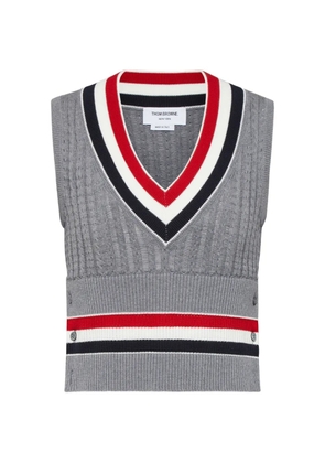 Thom Browne cricket stripe vest - Grey