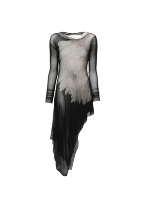 Yohji Yamamoto long-sleeved midi dress - Black