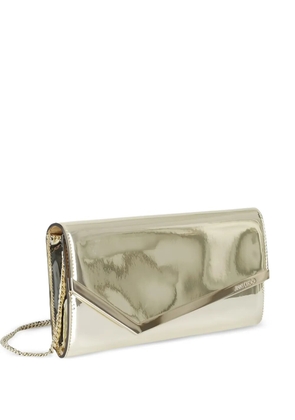 Jimmy Choo Emmie metallic-finish chain clutch bag - Gold