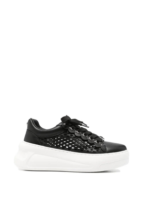 Cult Nirvana cutout leather sneakers - Black