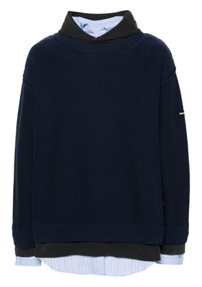 Balenciaga layered logo-appliqué jumper - Blue