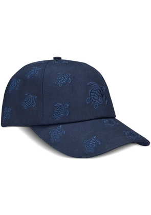 Vilebrequin embroidered all-over turtles cap - Blue