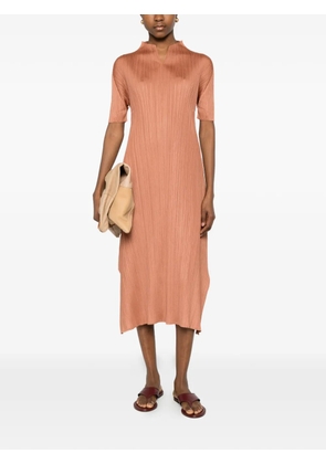 Pleats Please Issey Miyake March pleated midi dress - Orange