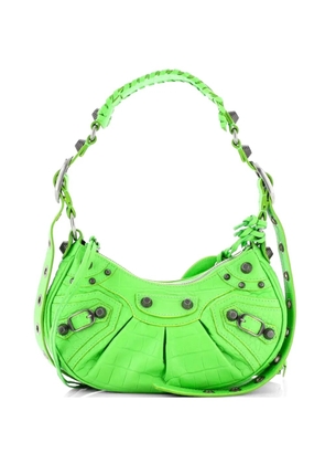 Balenciaga Pre-Owned Le Cagole Giant Studs Shoulder Bag Crocodile Embossed Leather XS hobo bag - Green