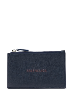 Balenciaga zip leather wallet - Blue