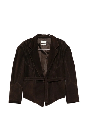 VICOLO belted leather jacket - Brown