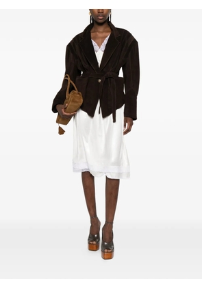 VICOLO belted leather jacket - Brown