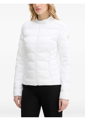 GUESS USA 4G logo zip-up puffer jacket - White