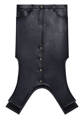 Courrèges reversed leather skirt - Black