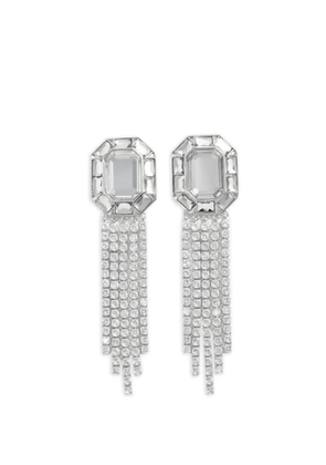 Self-Portrait crystal droplet earrings - Silver