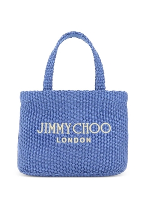 Jimmy Choo raffia small beach shoulder bag - Blue