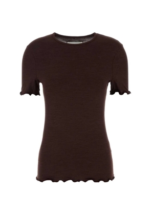 Jil Sander ruffled-sleeve T-shirt - Purple