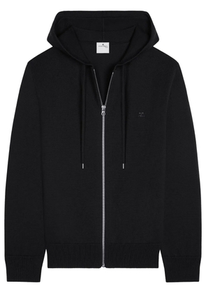 Courrèges zipped wool hoodie - Black