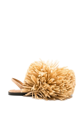 Moschino pompom slingback sandals - Neutrals