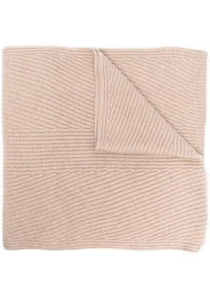 JOSEPH ribbed-knit cotton-wool blend scarf - Neutrals