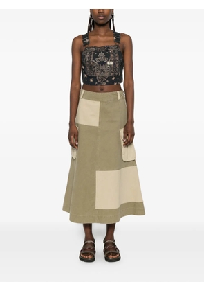 R13 paisley print crop top - Black