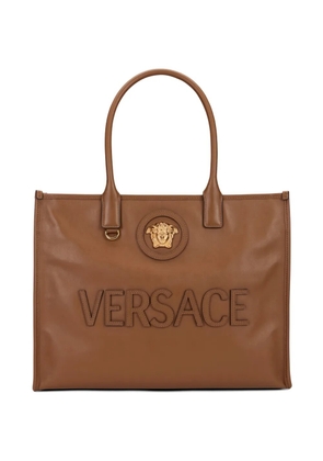 Versace La Medusa leather tote bag - Brown