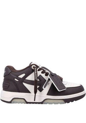 Off-White Our Of Office arrow-logo leather sneakers - Brown