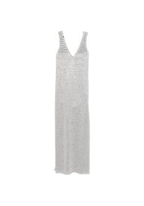Neera V-neck knitted maxi dress - Grey