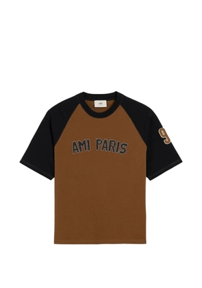 AMI Paris colour-block short-sleeve T-shirt - Brown