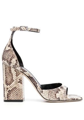 Paris Texas Fiona python-print sandals - White