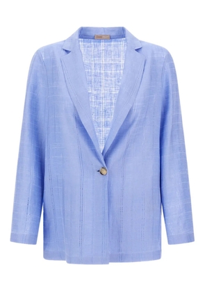 Herno single-button linen blazer - Blue
