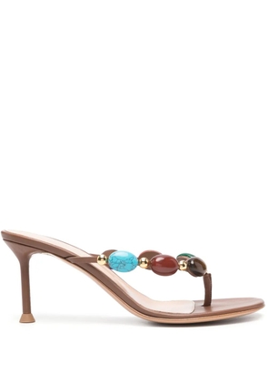 Gianvito Rossi Shanti 70mm leather sandals - Brown
