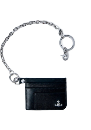Vivienne Westwood chain logo leather card holder - Black