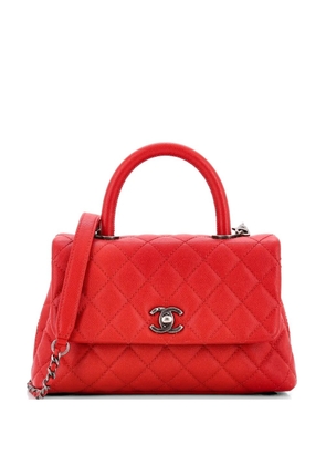 CHANEL Pre-Owned Coco Top Handle Bag Quilted Caviar Mini satchel - Red
