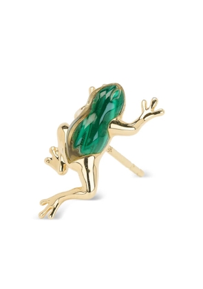 Bibi van der Velden mini frog stud malachite and quartz earring - Gold