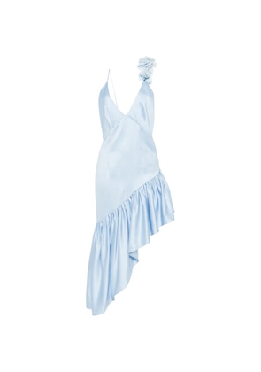 SANDRO Laurine ruffled floral midi dress - Blue