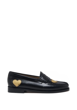 G.H.Bass Penny Love heart penny leather loafers - Black