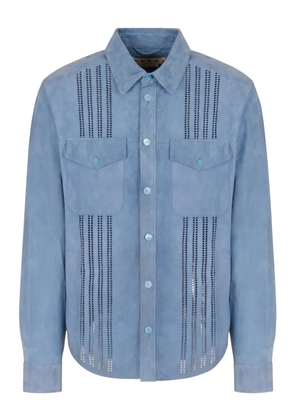 Marni cut-out flap-pocket shirt - Blue