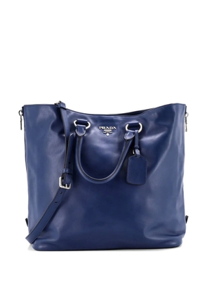 Prada Pre-Owned Side Zip Convertible Shopper Tote Soft Calf Large crossbody bag - Blue