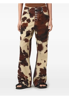 AllSaints Taya buttoned cow-print jeans - Neutrals