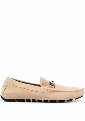 Philipp Plein suede logo plaque moccasins - Neutrals