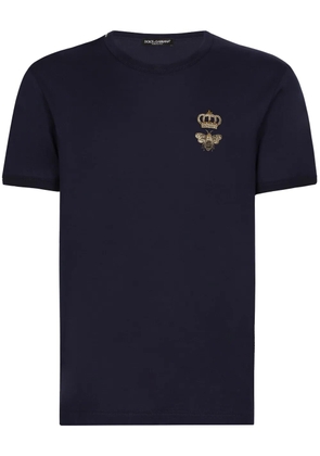 Dolce & Gabbana motif-embroidered cotton T-shirt - Black