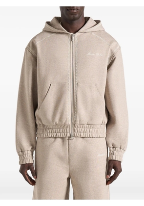 Manière De Voir Ollie whipstitch zip-up hoodie - Neutrals