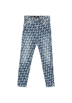 Elisabetta Franchi logo-print jeans - Blue