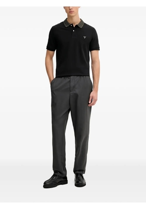 GUESS USA logo-collar polo shirt - Black