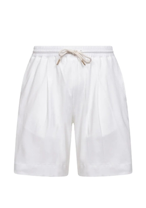 D4.0 cotton drawstring shorts - White