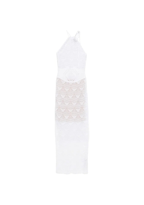 Just Cavalli tie-neck pattern dress - White
